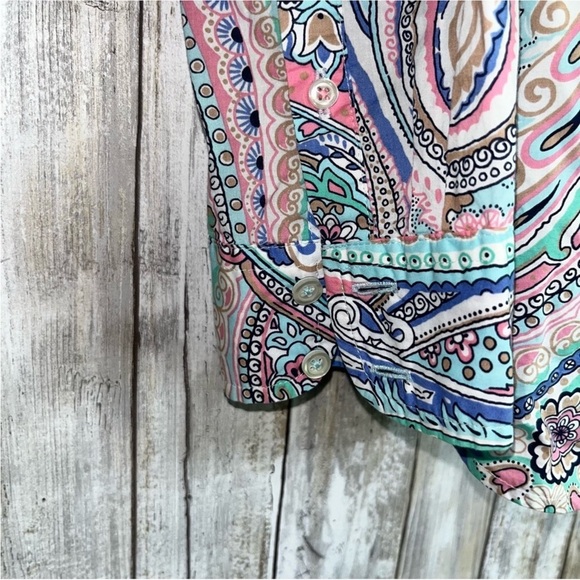 Talbots Jubilee Paisley Classic Cotton Button Down - Picture 5 of 6